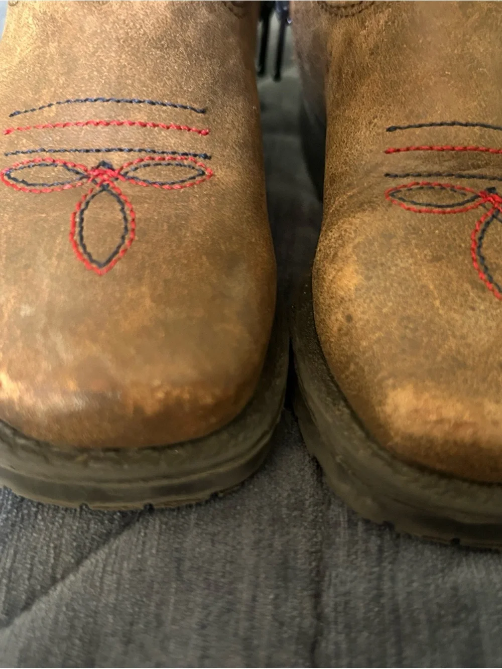 Kids Western Star Pull-On Boots in Brown and Navy